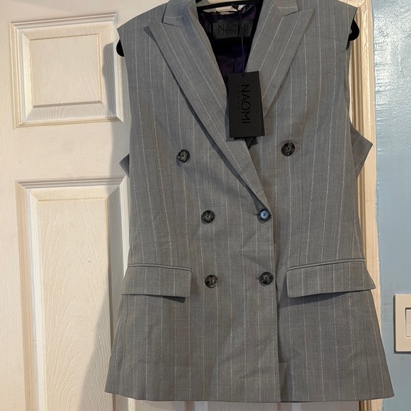 Gray Pinstripe Double-Breasted Vest